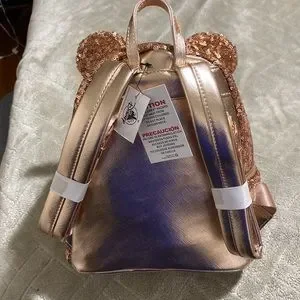 Disney Parks Loungefly 50th Anniversary rose gold backpack. Loungefly Disney World 50th Anniversary Minnie Mini Backpack  main image 3